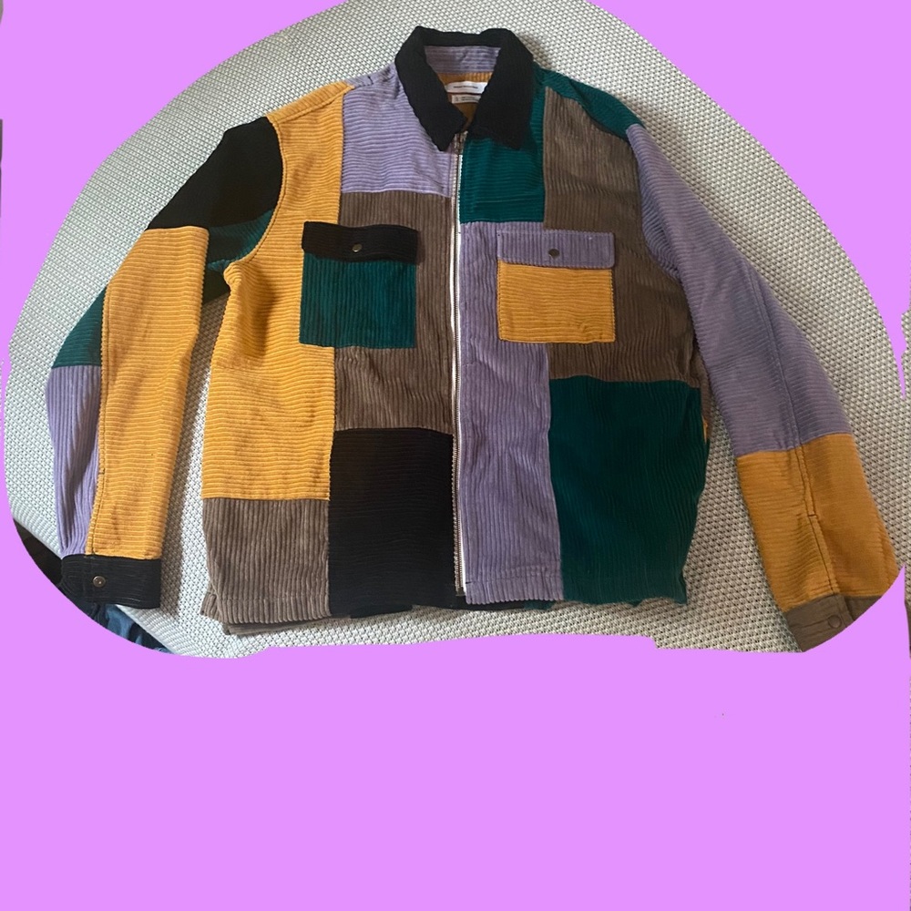 Vintage color block corduroy oversized men’s jacket urban outfitters